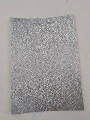 Кольорова ЕВА піна з гліттером (Фоаміран) А4, GL-EVA-1-ADH-016, 21х29, 7 см, 1,6 мм 5 листів, срібний