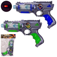 Пістолет на батарейках, 2 кольори, світло, звук 19.5*30 см, розмір іграшки – 24 см