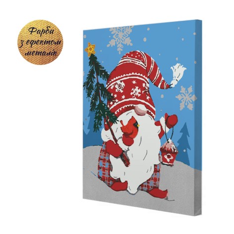 Картина по номерам Riviera Blanca Гном и птичка 40x50 см (RB-0866)