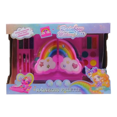 Косметика дитяча "Веселка" тіні аквагрим, блиск для губ, глітери, пензлики для макіяжу