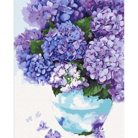 Картина за номерами: Гортензія у небесному горщику