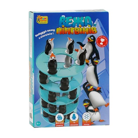 Настольная игра "Башня пингвинов", 18 пингвинов, 7 колец