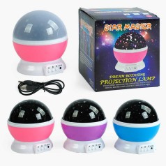 Ночник 3 вида, 3 режима подсветки, вращается, проекция звездного неба, USB-кабель, микс видов 