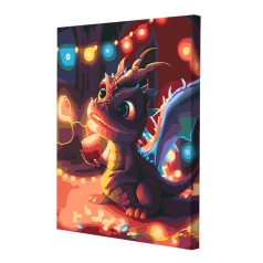 Картина по номерам с подсветкой Дракон и гирлянда (40x50) (ГР-012)