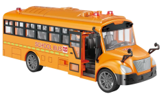 Шкільний автобус іграшковий A-Toys, підсвічування салону, звук англійською, інерція, гумові колеса, двері відчиняються