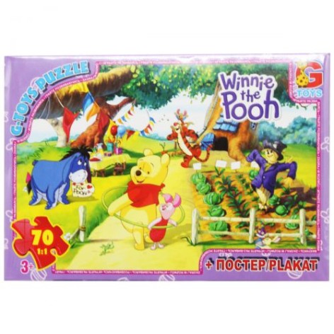 Пазлы "Винни Пух", 70 элементов + плакат