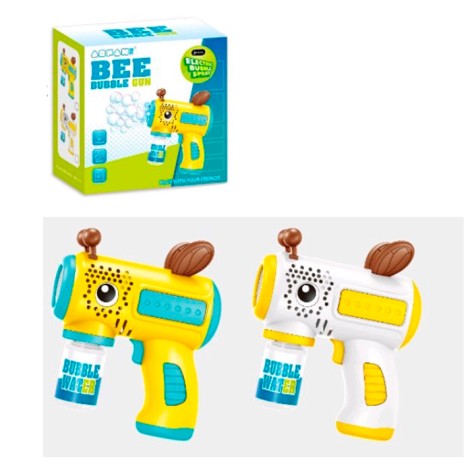 Мильні бульбашки пістолет 13,5см, світло, запаска 7,5-3,5см, 2 кольори, на бат-ці, в кор-ці, 14,5-14-7см /36/