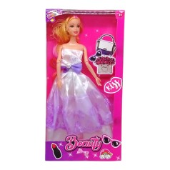 Лялька, бузкова сукня 29см