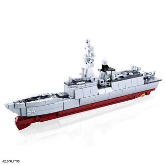Конструктор M38-B0702 Model Bricks военный корабль 417 деталей коробке 42,5*6,7*33