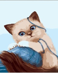 Набор для росписи по номерам Развлечения с клубочком Strateg размером 30х40 см (SS6680)