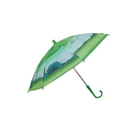 Зонт-трость детская маленькая длина - 42 см, диаметр - 50 см ЗЕЛЕНЫЙ вид 2