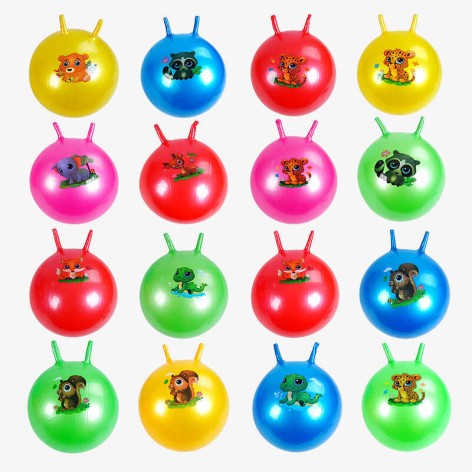 М'яч для фітнесу вага 450 грамів, d = 55 см, ріжки, МІКС 