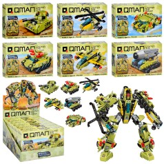 Конструктор Qman військовий, транспорт, від 111дет, кор-ці, 6в1(робот), (6видів) /12/72/6шт кор. 33-28-14,5см