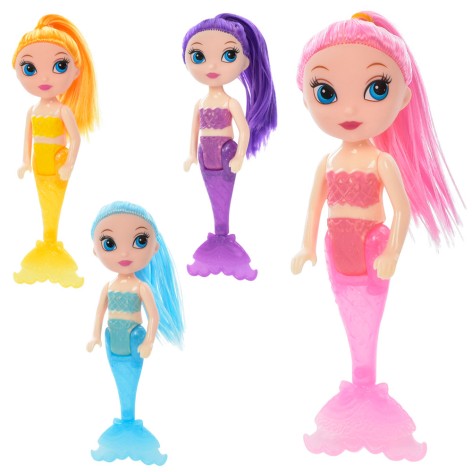 Лялька 16см, русалка, 4 кольори, в п/е 21-8-4см 