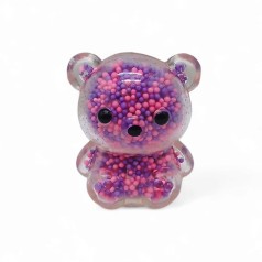 Антистресс Мишка, свет 5,5 см фиолетовый