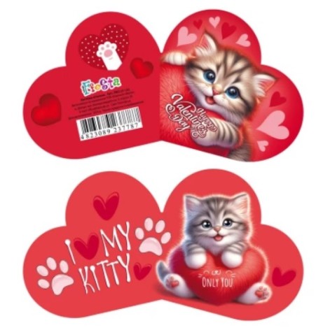 Листівка вітальна ЛВО25-143 Валентинка 131х71мм, ціна за 10 шт. //