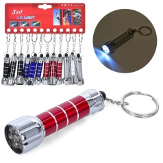 Фонарь 7,2см, брелок,свет,на бат-ц(табл),(4цвета) 12шт на листе 19-18-2см /16