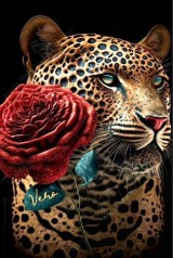 Набор для творчества алмазная картина Романтичный гепард Strateg размером 30х40 см (HEG88143)