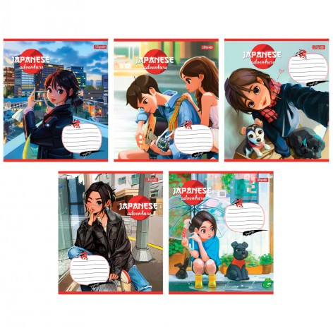 А5/36 лін. 1В Japanese adventure, тетрадь для записів 15 шт в уп. //