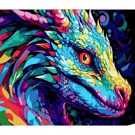 Картина по номерам Strateg на черном фоне "Яркий образ дракона" 30х40 (FH-11)