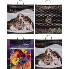 Пакет ламінований з пластиковою ручкою 40/45, ціна за 5 шт.