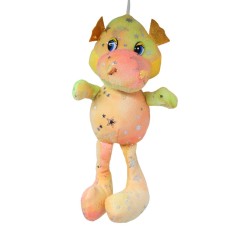 Мягкая игрушка Дракон розово-желтый 22 см