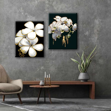 Набор картин по номерам Riviera Blanca "Монохромные тропики" 40x50 см 2 шт (ITR-088)