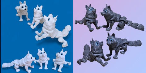 3D іграшка Вовк рухливий 19см