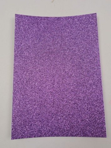 Цветная ЭВА пена с глиттером (Фоамиран) А4, GL-EVA-1-ADH-019, 21х29,7 см, 1,6 мм 5 листов, свет-фиолетов
