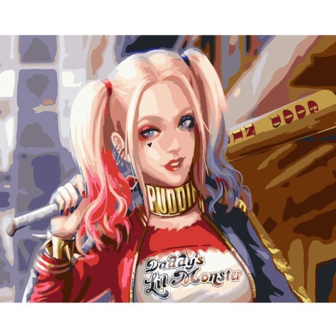 Набор для росписи по номерам Улыбка Харли Strateg 40х50 см (GS530)