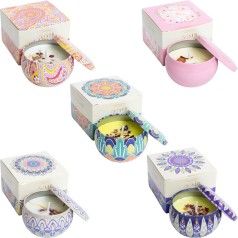 Свеча 60г ароматизированная BC64-1-280 в железной баночке 6*4см 7127-9