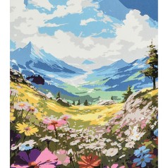 Набір для розпису по номерах "Велич гір" Strateg  40х50см VA-4602