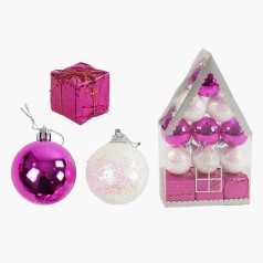 Новорічні ялинкові прикраси 12 штук кульки подарунки D=5 см (108)