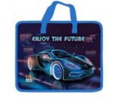Папка пластиковая с текстильными ручками KIDIS, ENJOY THE FUTURE