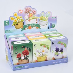 Конструктор квітка у горшику, від 173дет, в кор-ці, (9 видів) /16/144/9шт в кор. 28,5-12,5-15,5см