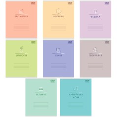 Набор тетрадей учащихся общих, 10 штук, 8 предметов, PASTEL, 48л.