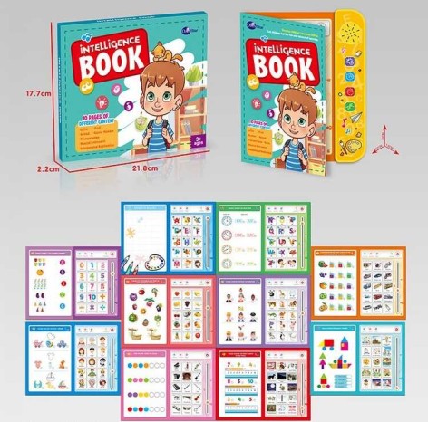 Інтерактивна книга 10 сторінок, на батарейках, маркер, іспит, англійські слова, озвучування англійською мовою, регулювання гучності, пісні, інструменти, транспорт, тварини, фрукти, абетка, в кор. /96-2/