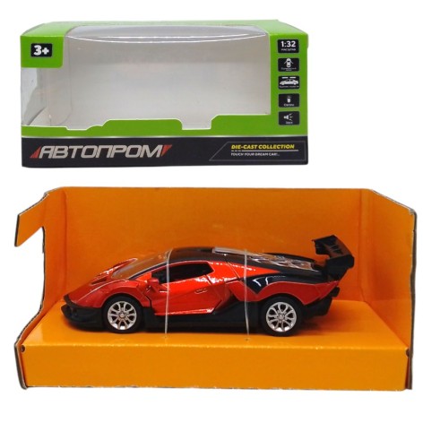 Машинка металева серії Автопром, світло, звук, двері (помаранчива)