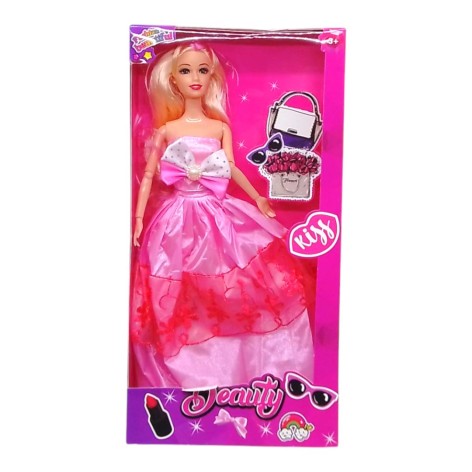 Лялька, рожева сукня 29см