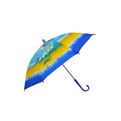 Зонтик-трость детская маленькая длина - 42 см, диаметр - 50 см синяя вид 1