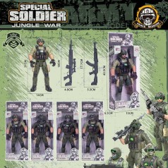 Солдат 4 види, знімні аксесуари, автомат, в кор., мікс видів 