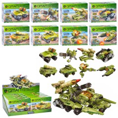 Конструктор Qman військовий, транспорт, від 58дет, кор-ці, 8в1, (8видів) /12/96/8шт кор. 38-14-19см