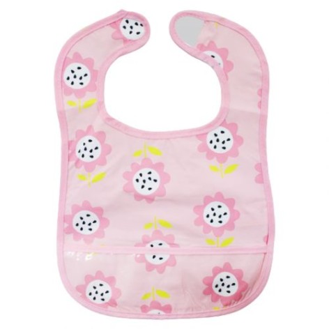 Слюнявчик тканевый, розовый