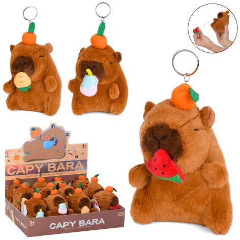 Аксесуар для сумки 16см, капібара, 12см, плюш, м'яка іграшка, рухлива їжа,(3види) /6/72/12шт в кор. 34-13-24,5см