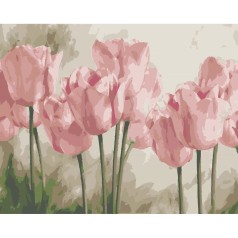 Картина по номерам Розовые тюльпаны 40*50 см Оригами LW 3017
