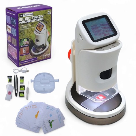 Мікроскоп збільшення 100х-1000х, 2-дюймовий екран, підтримка карти пам'яті, HD-відео, LED-підсвічування, кабель USB Type-C, картки