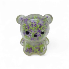 Антистресс Мишка, свет 5,5 см зеленый