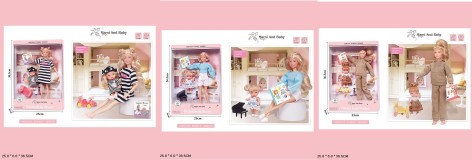 Лялька типу Барбі, мікс 3 види,матуся, немовля, аксес, р-р ляльки кор. 29см 