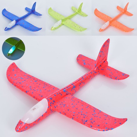 Літак 47см, світло, на бат-ці, 4 кольори, у п/е, 14-48-4см 
