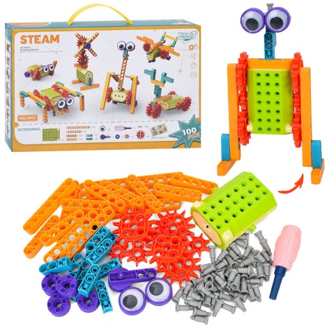 Конструктор дитячий з великими деталями, викрутка, блок, 100 деталей 0912